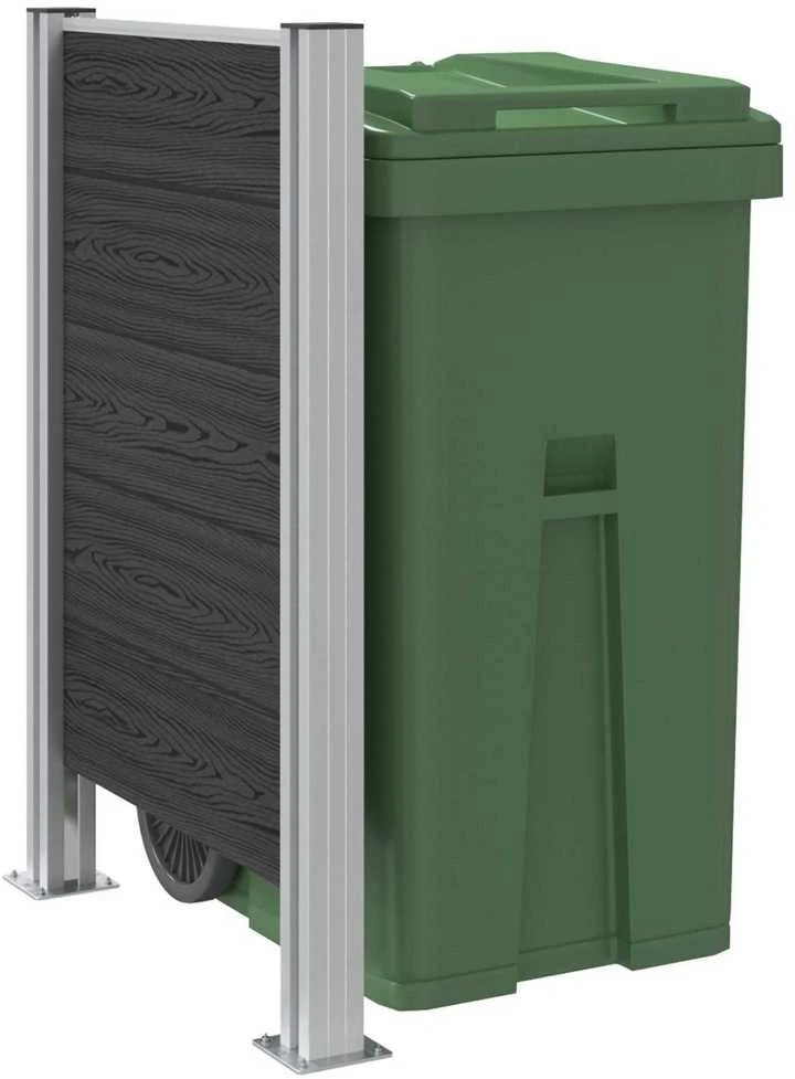 Atliekų konteinerio tvora Pilka 85 x 12 x 115 cm Alavas ir WPC