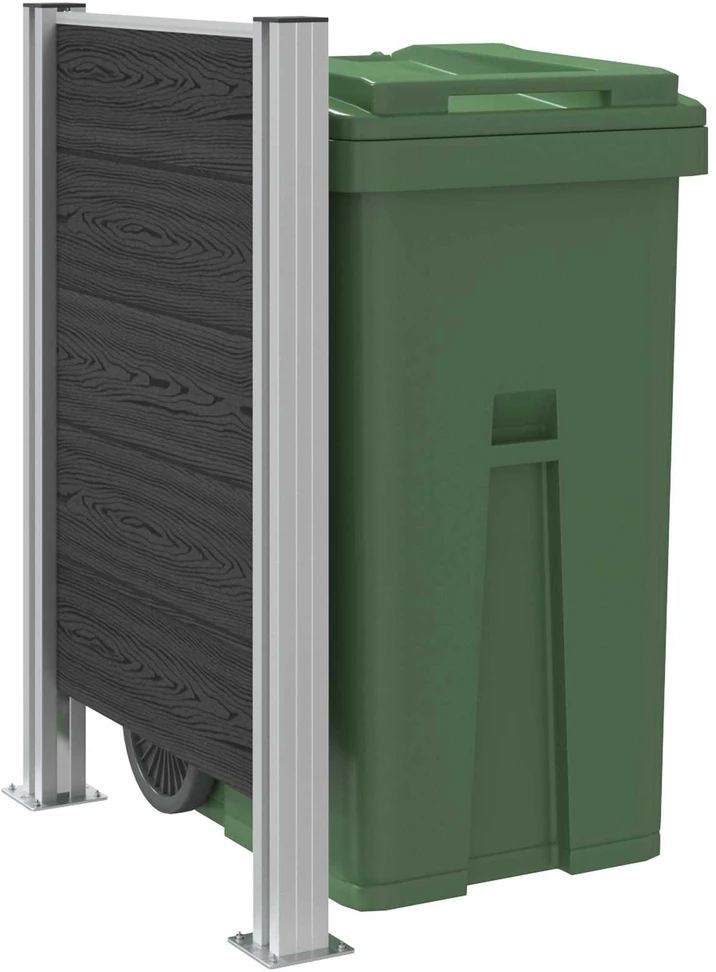 Atliekų konteinerio tvora Pilka 85 x 12 x 115 cm Alavas ir WPC