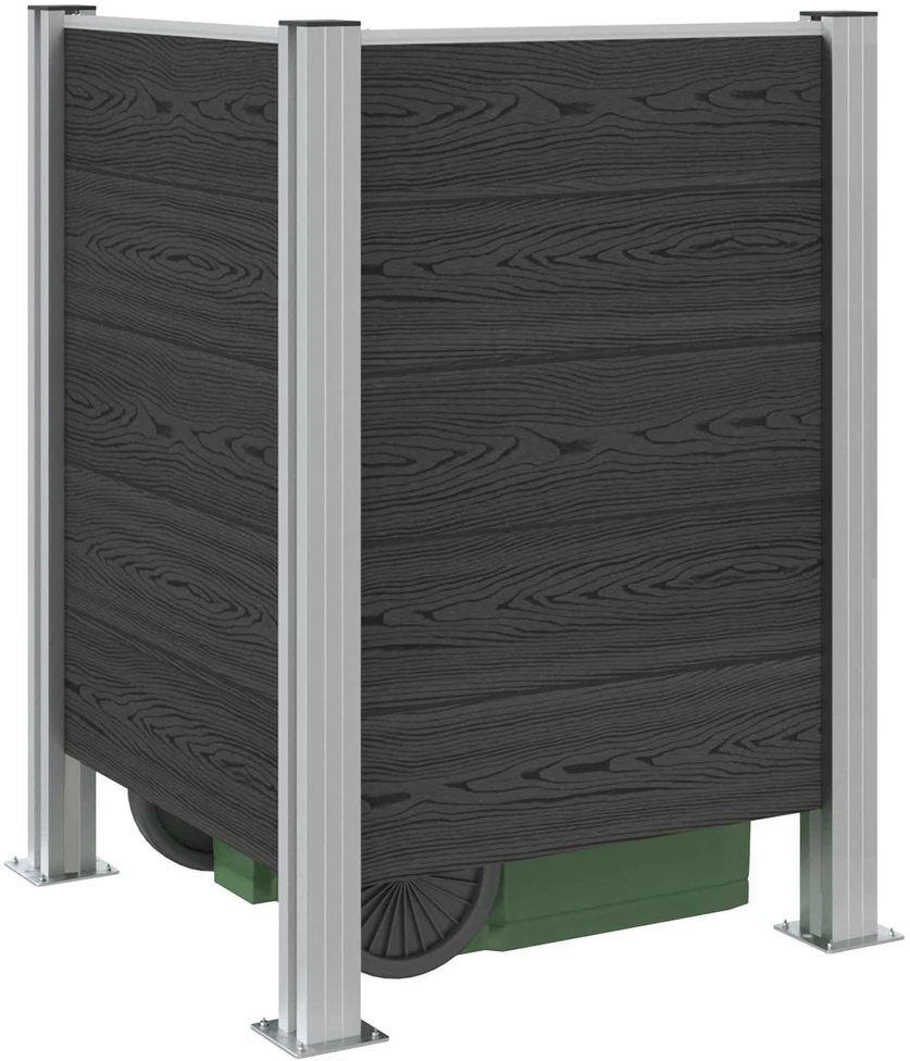 Atliekų konteinerio tvora Pilka 85 x 85 x 115 cm Alavas ir WPC