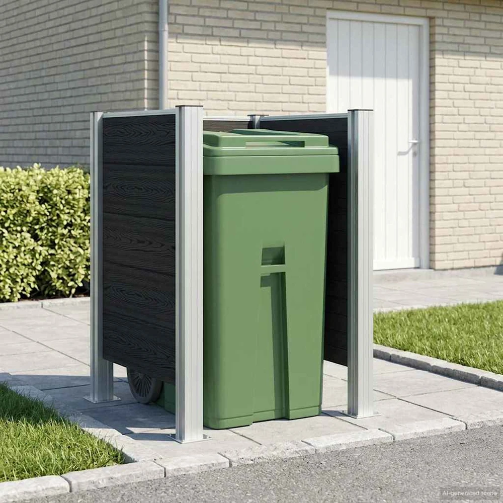 Atliekų konteinerio tvora Pilka 85 x 85 x 115 cm Alavas ir WPC