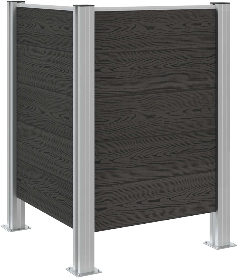 Atliekų konteinerio tvora Pilka 85 x 85 x 115 cm Alavas ir WPC