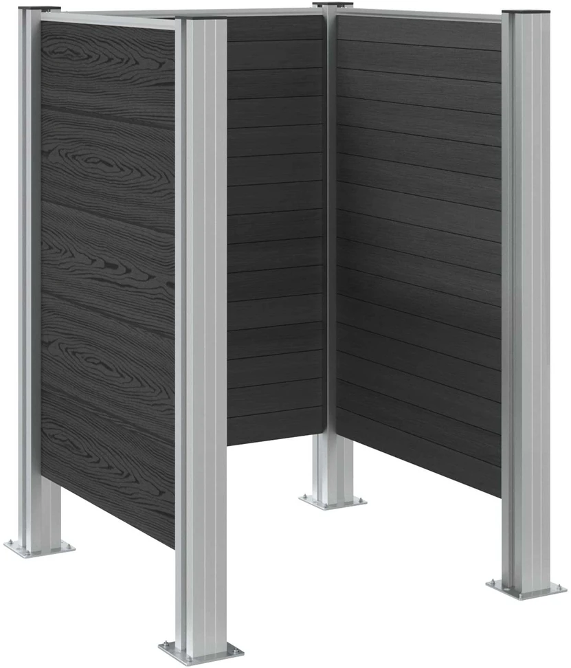 Atliekų konteinerio tvora Pilka 85 x 85 x 115 cm Alavas ir WPC