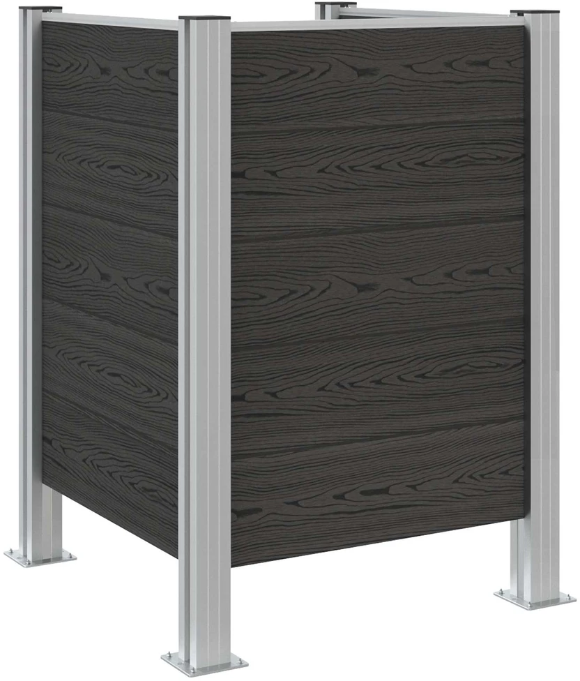 Atliekų konteinerio tvora Pilka 85 x 85 x 115 cm Alavas ir WPC