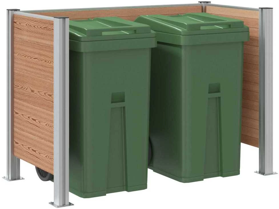 Atliekų konteinerio tvora Ruda 161 x 85 x 115 cm Alavas ir WPC