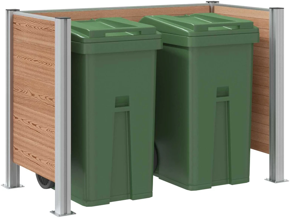 Atliekų konteinerio tvora Ruda 161 x 85 x 115 cm Alavas ir WPC
