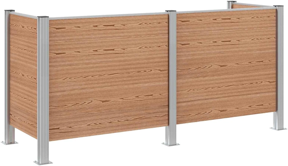 Atliekų konteinerio tvora Ruda 237 x 85 x 115 cm Alavas ir WPC