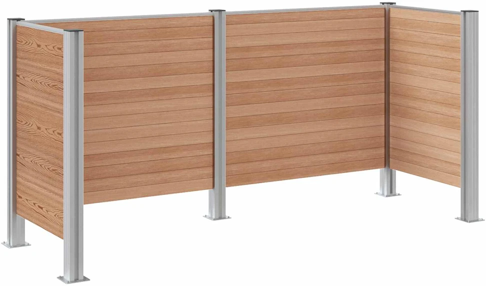 Atliekų konteinerio tvora Ruda 237 x 85 x 115 cm Alavas ir WPC