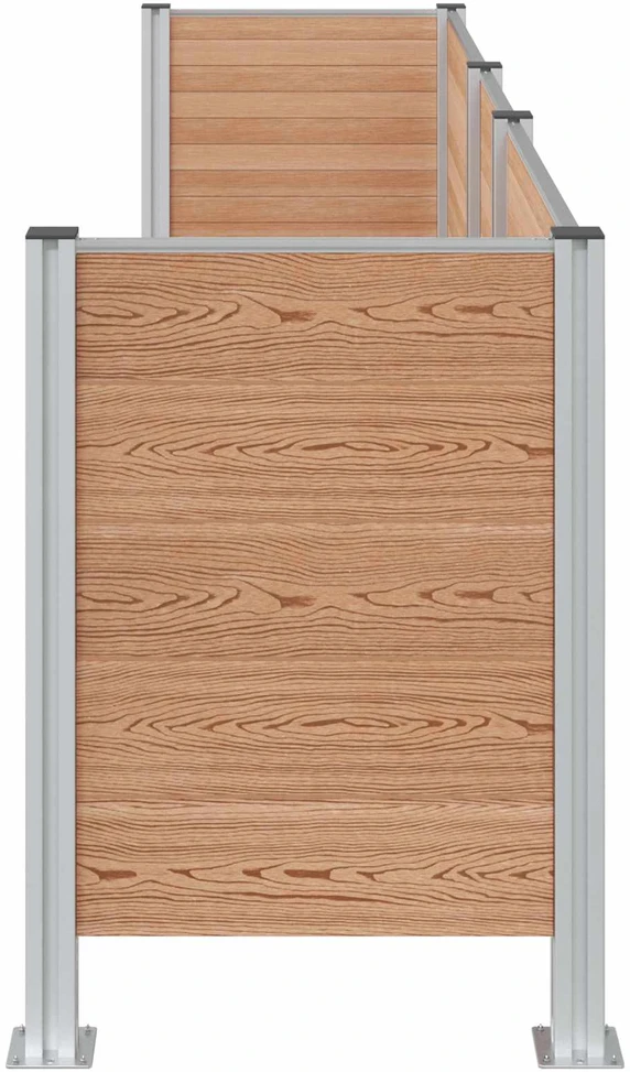 Atliekų konteinerio tvora Ruda 315 x 85 x 115 cm Alavas ir WPC