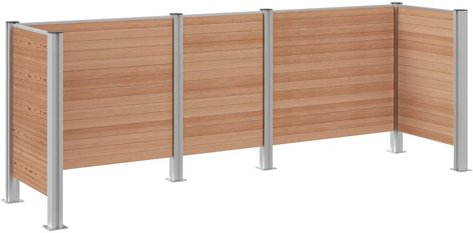 Atliekų konteinerio tvora Ruda 315 x 85 x 115 cm Alavas ir WPC