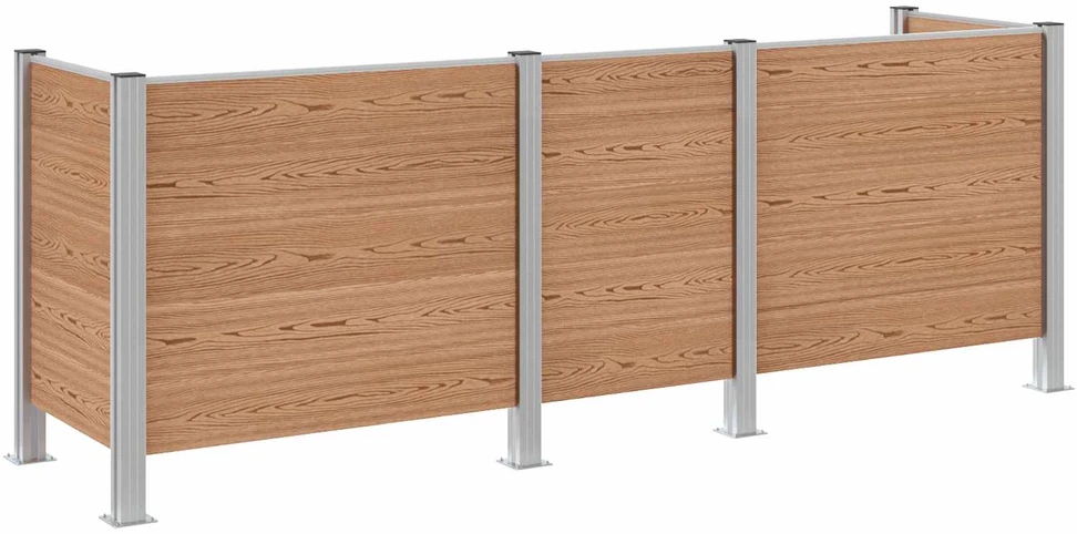 Atliekų konteinerio tvora Ruda 315 x 85 x 115 cm Alavas ir WPC
