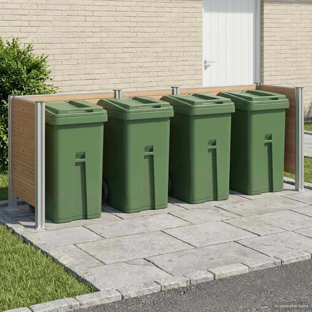 Atliekų konteinerio tvora Ruda 315 x 85 x 115 cm Alavas ir WPC