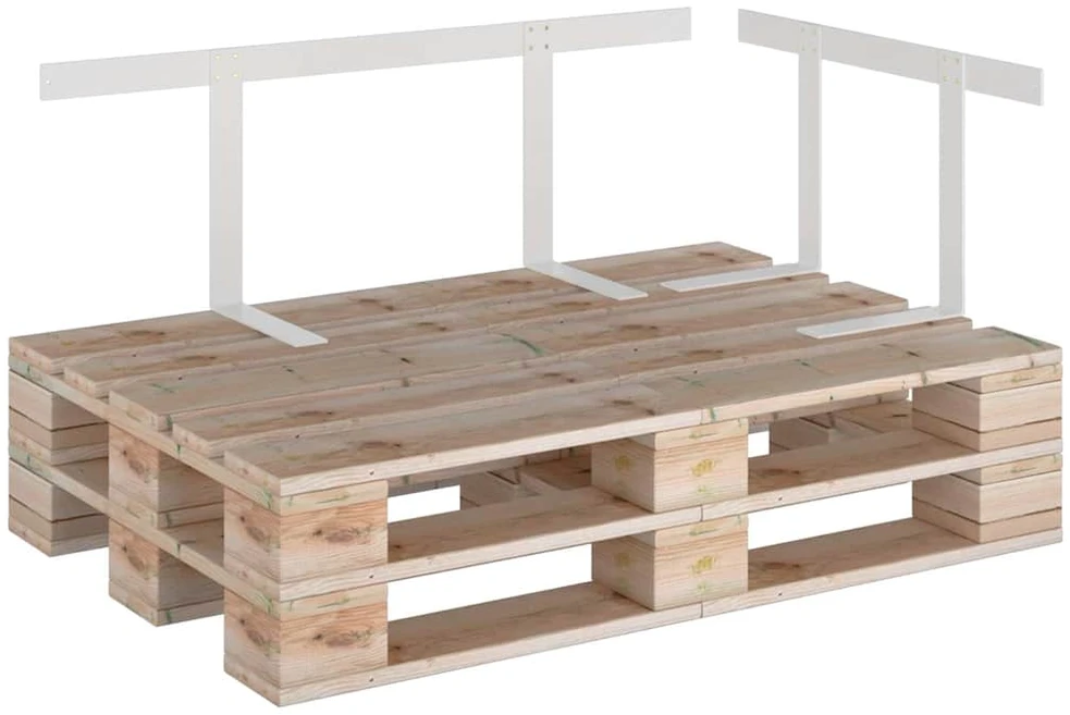 Atlošas sofai iš palečių, balta, 110cm, geležis
