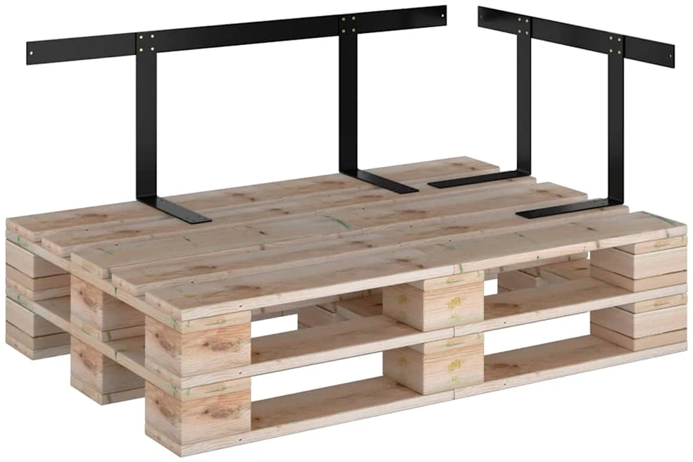 Atlošas sofai iš palečių, juodas, 110cm, geležis