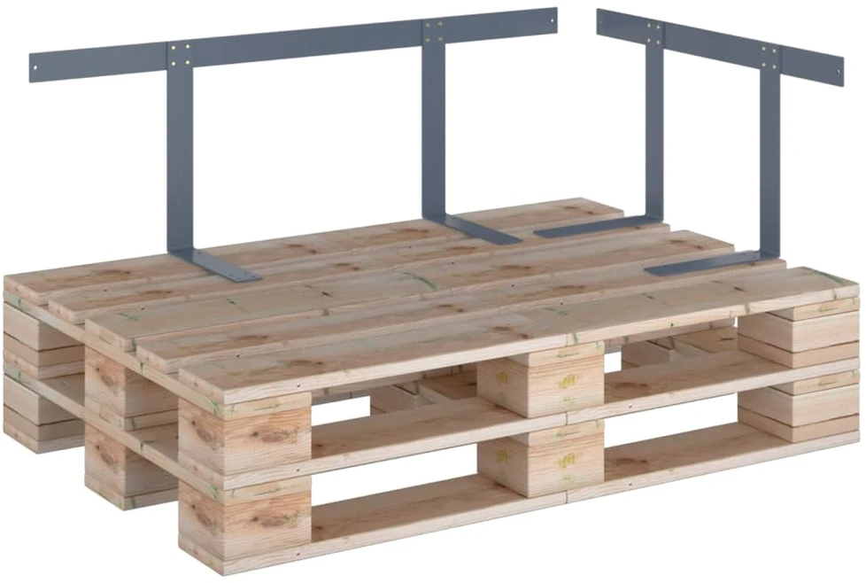 Atlošas sofai iš palečių, šviesiai pilka, 110cm, geležis