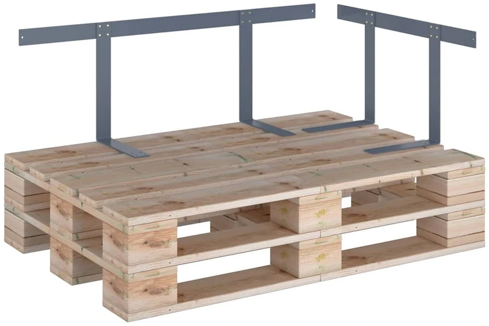 Atlošas sofai iš palečių, šviesiai pilka, 110cm, geležis