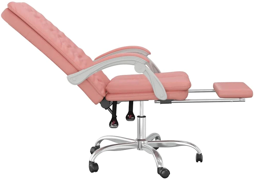 Atlošiama biuro kėdė, rožinės spalvos, dirbtinė oda