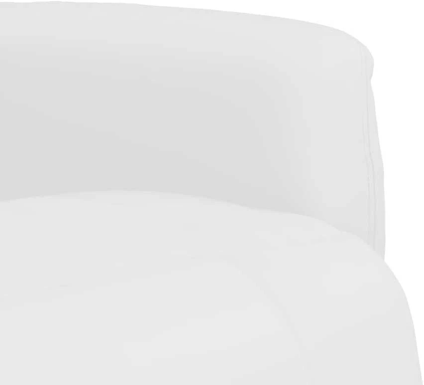 Fotelis Atlošiama kėdė su pakoja, baltos spalvos, dirbtinė oda