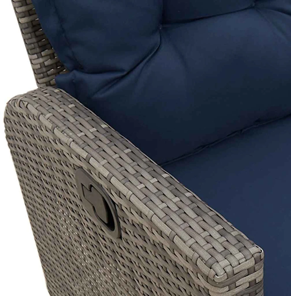 Atlošiama sodo sofa su pagalvėlėmis L formos pilkos spalvos