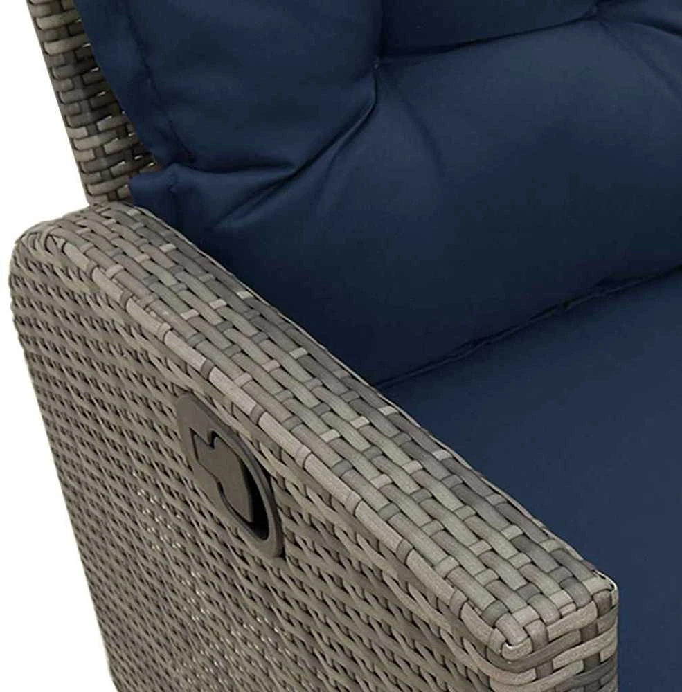 Atlošiama sodo sofa su pagalvėlėmis L formos pilkos spalvos