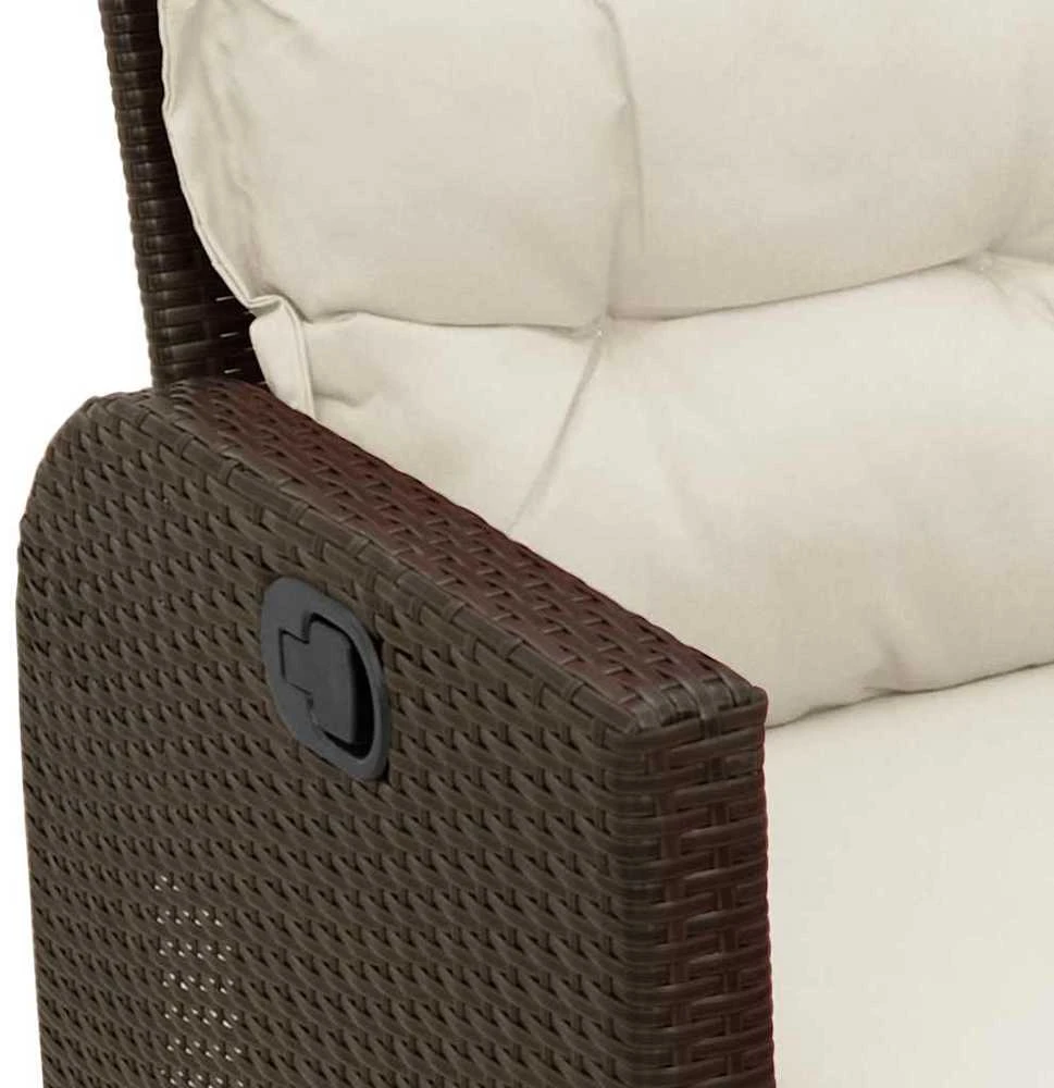 Atlošiama sodo sofa su pagalvėlėmis L formos ruda