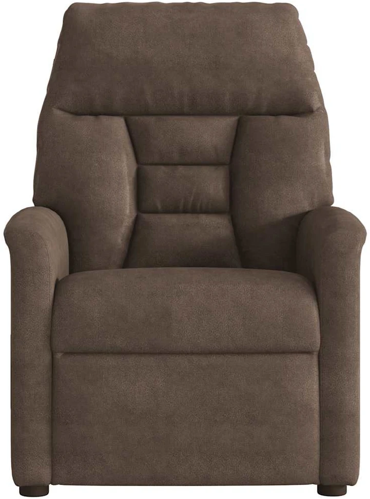 Fotelis Atlošiamas krėslas, rudos spalvos, mikropluošto audinys
