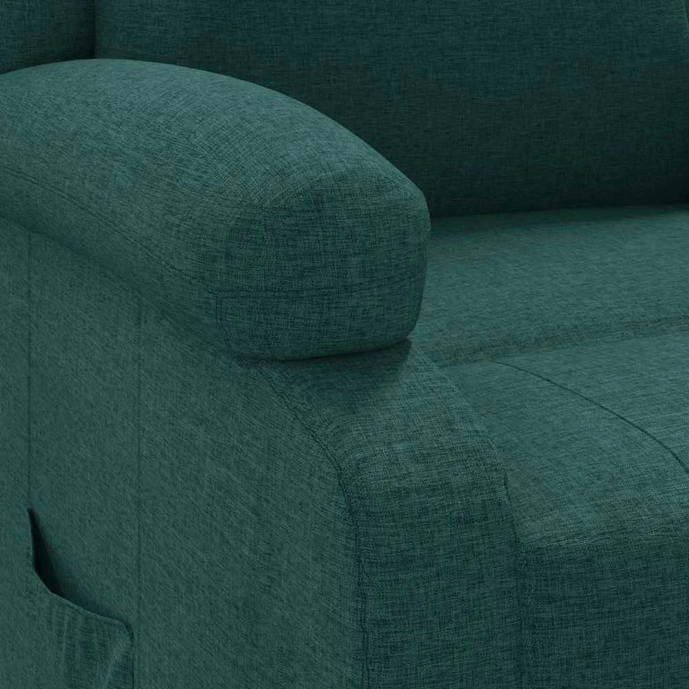 Fotelis Atlošiamas krėslas, tamsiai žalios spalvos, audinys