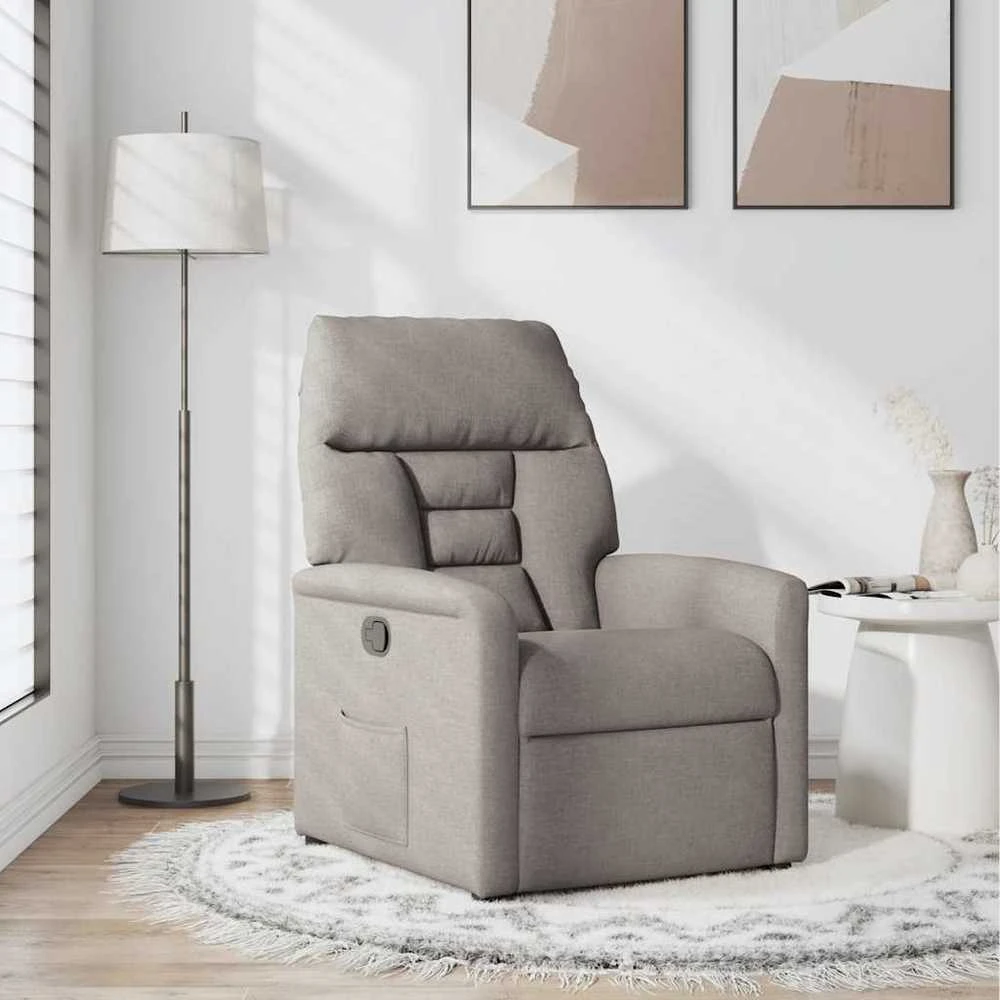 Fotelis Atlošiamas krėslas, taupe spalvos, audinys