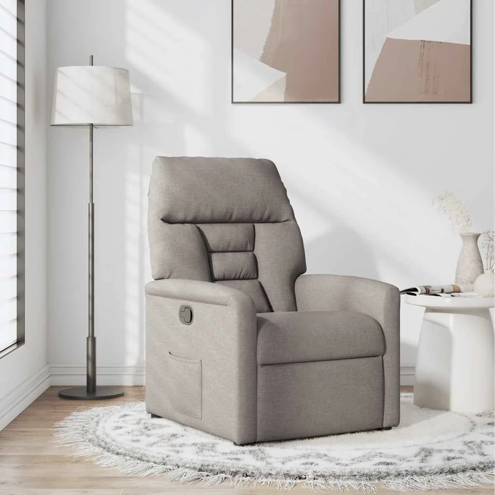 Fotelis Atlošiamas krėslas, taupe spalvos, audinys