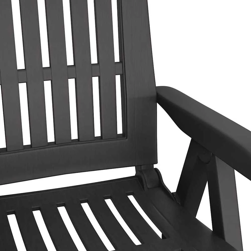 Atlošiamos sodo kėdės, 2vnt., antracito spalvos, PP