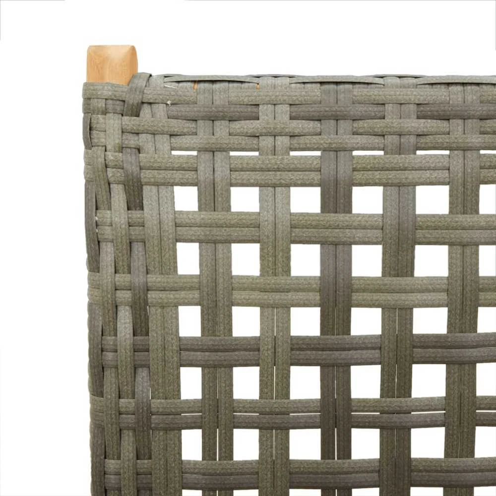 Sulankstomos atlošiamos kėdės, 4 vnt., pilkos spalvos, poliratanas ir masyvi mediena