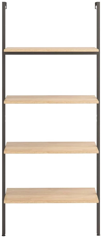 Atremiama lentyna, 4 pakopų, šviesiai ruda/juoda, 64x35x152,5cm