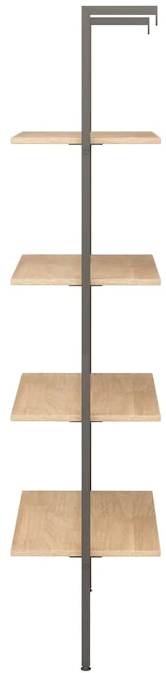 Atremiama lentyna, 4 pakopų, šviesiai ruda/juoda, 64x35x152,5cm
