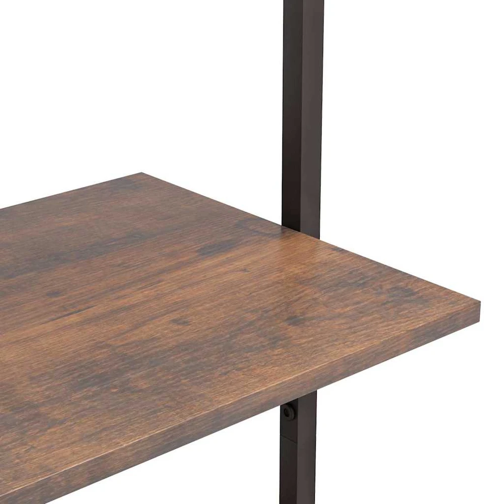 Atremiama lentyna, 4 pakopų, tamsiai ruda/juoda, 64x35x152,5cm