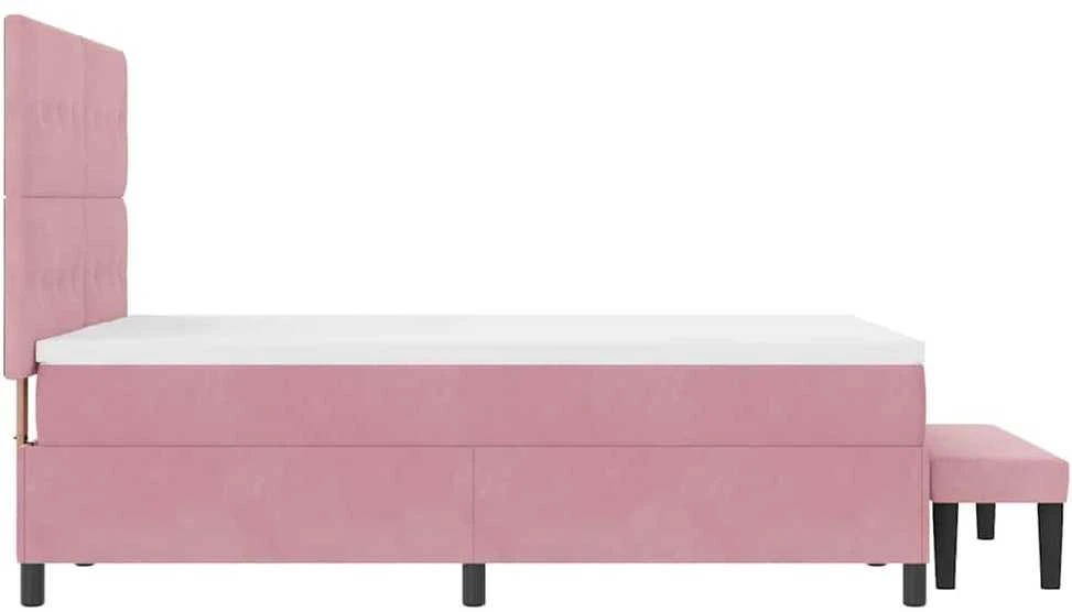 Kiemas lova su pagalve Rožinė 200 x 140 cm Aksomas
