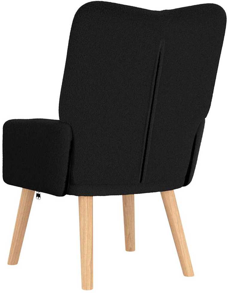 Fotelis krėslas Juoda 63 x 67 x 94 cm Avies audinys ir medienos plokštė