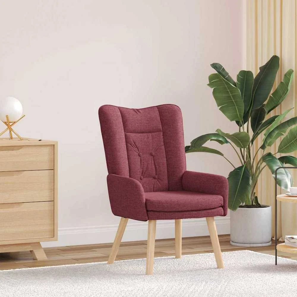 Fotelis krėslas Vyno raudona 63 x 67 x 94 cm Audinys ir fanera
