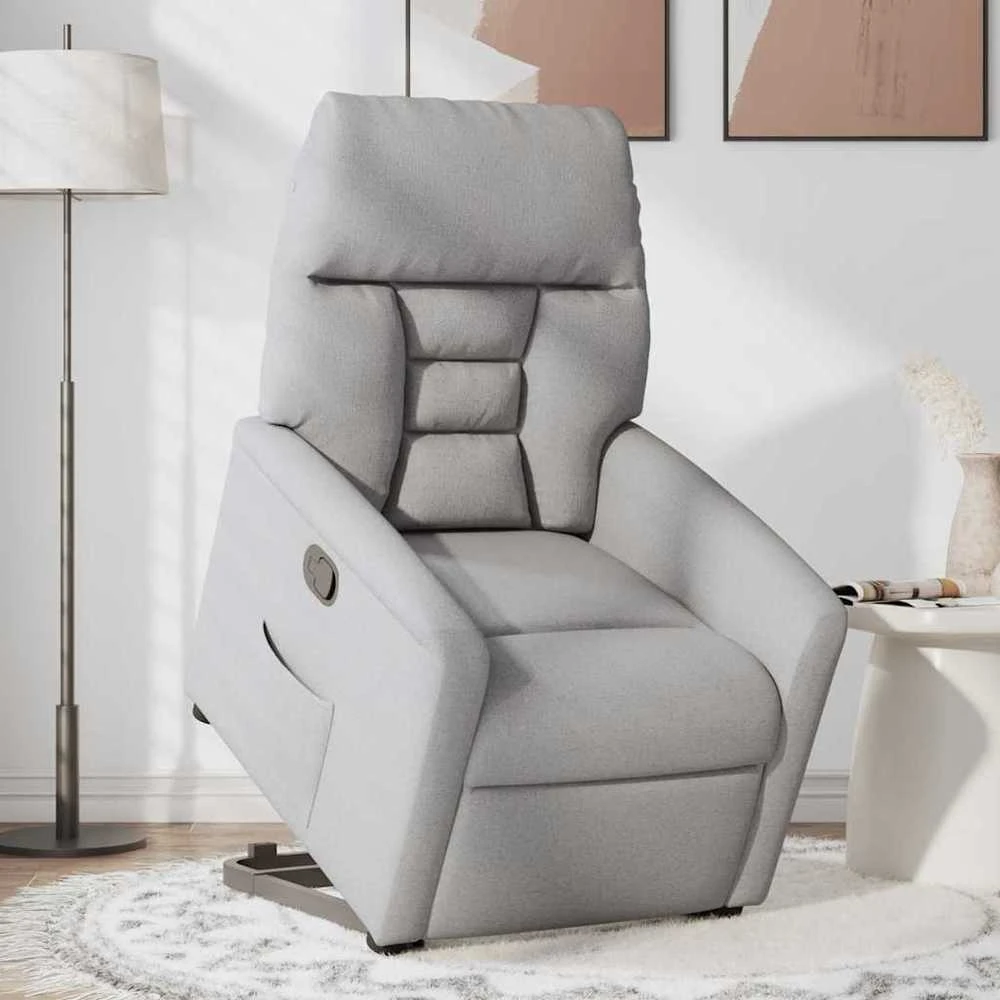 Fotelis Atsistojantis atlošiamas krėslas, pilkos spalvos, audinys