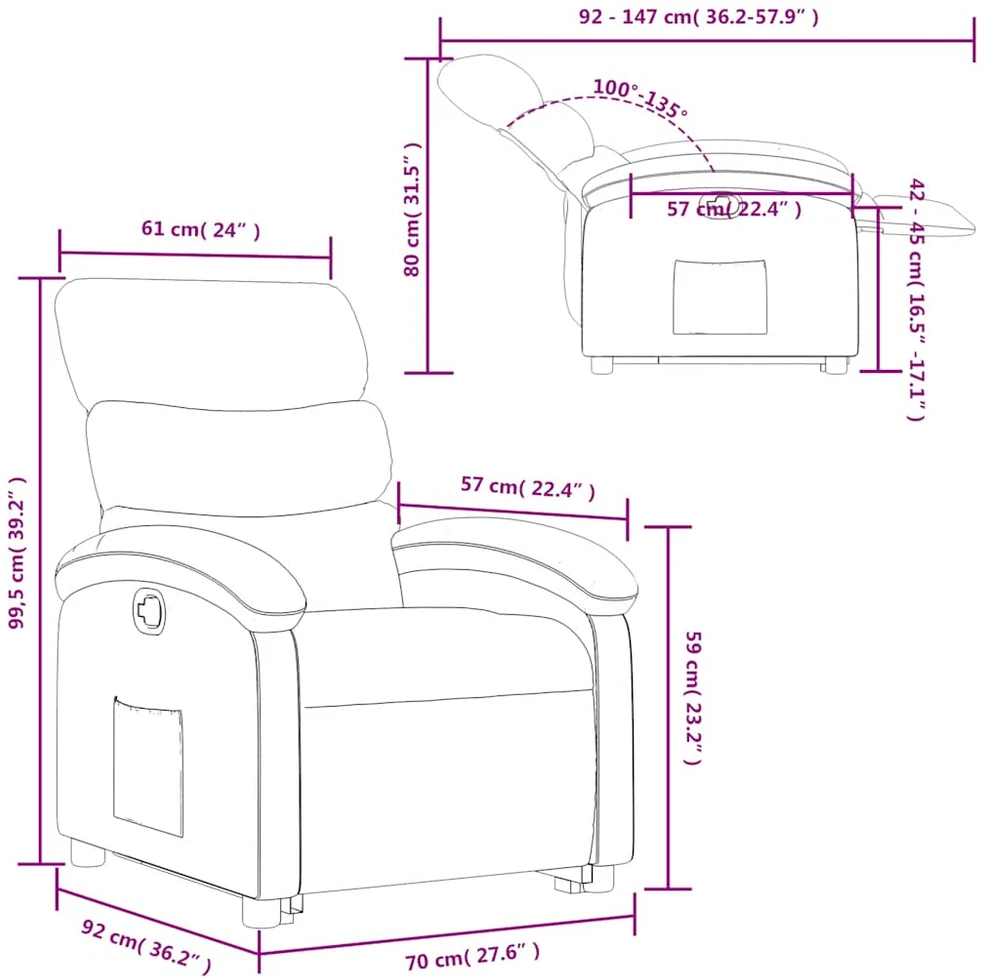 Fotelis Atsistojantis atlošiamas krėslas, pilkos spalvos, dirbtinė oda