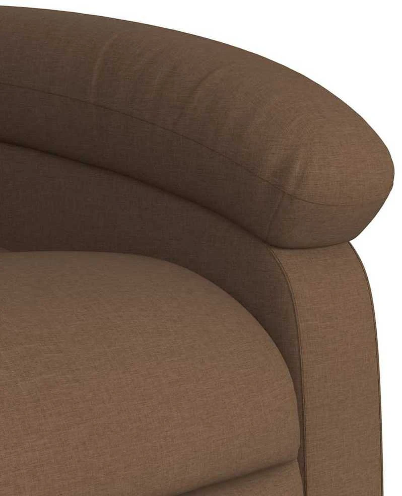 Fotelis Atsistojantis atlošiamas masažinis krėslas, rudas, audinys