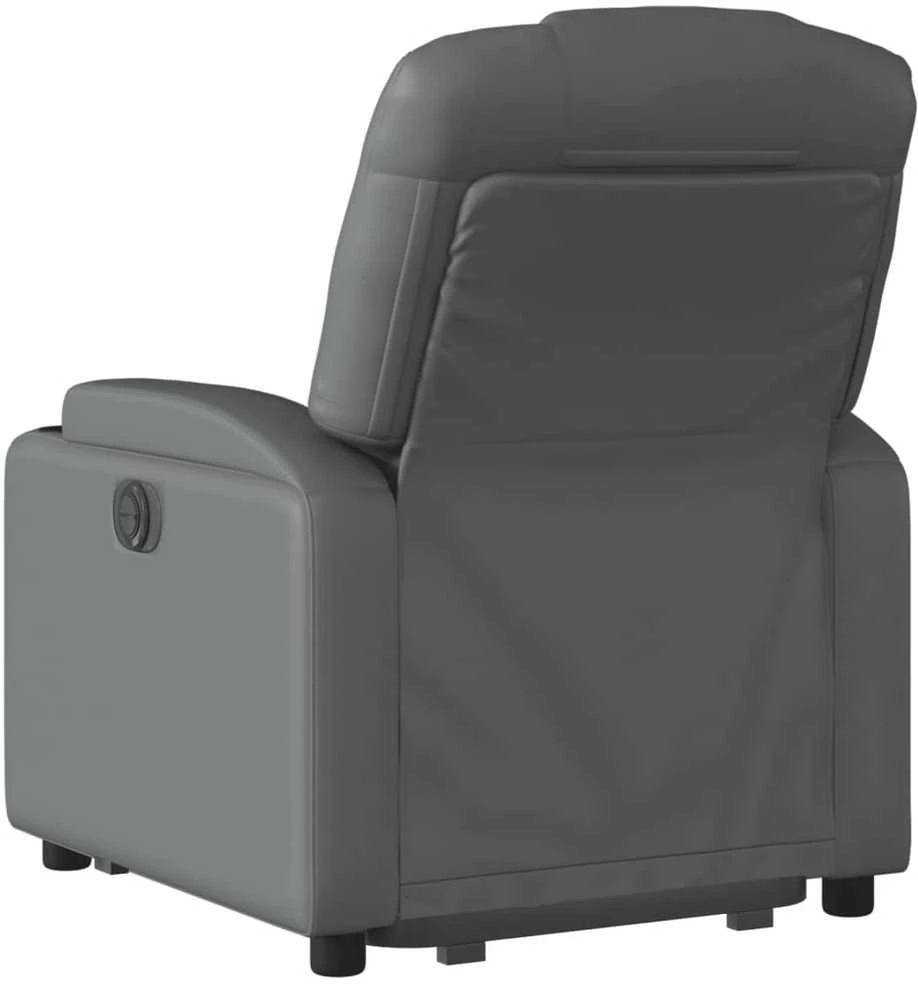 Fotelis Atsistojantis elektrinis krėslas, pilkas, dirbtinė oda