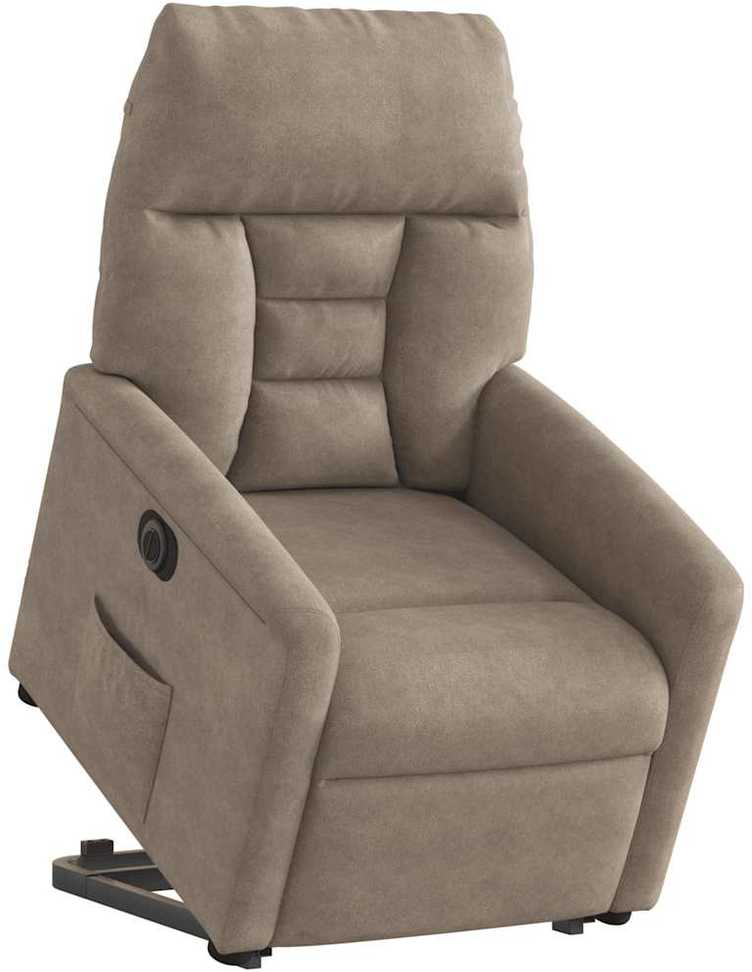 Fotelis Atsistojantis elektrinis krėslas, taupe, mikropluošto audinys