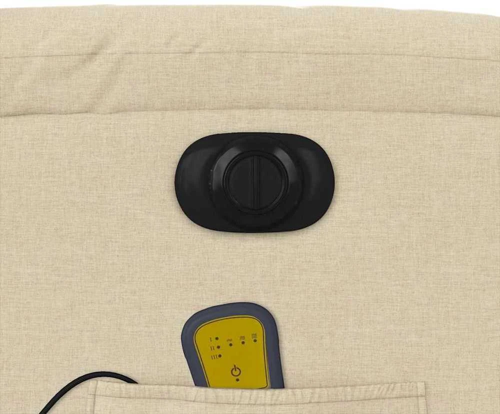 Fotelis Atsistojantis elektrinis masažinis krėslas, kreminis, audinys