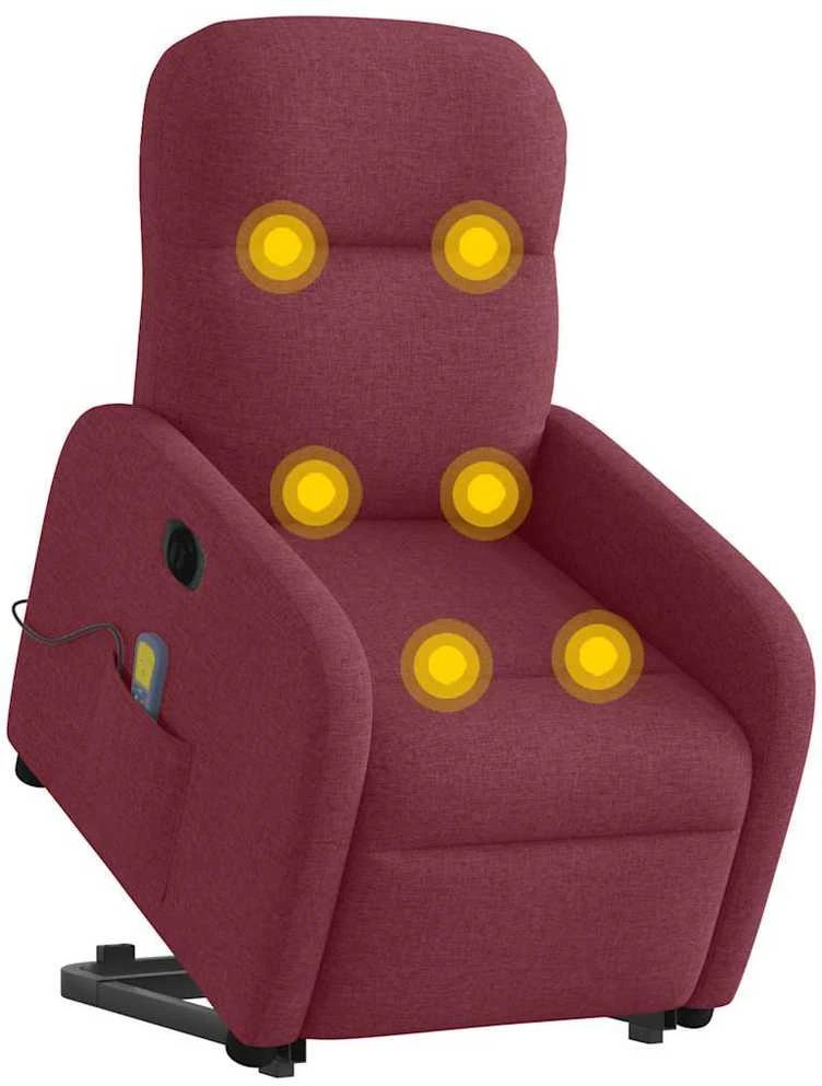 Fotelis Atsistojantis elektrinis masažinis krėslas, vyno, audinys
