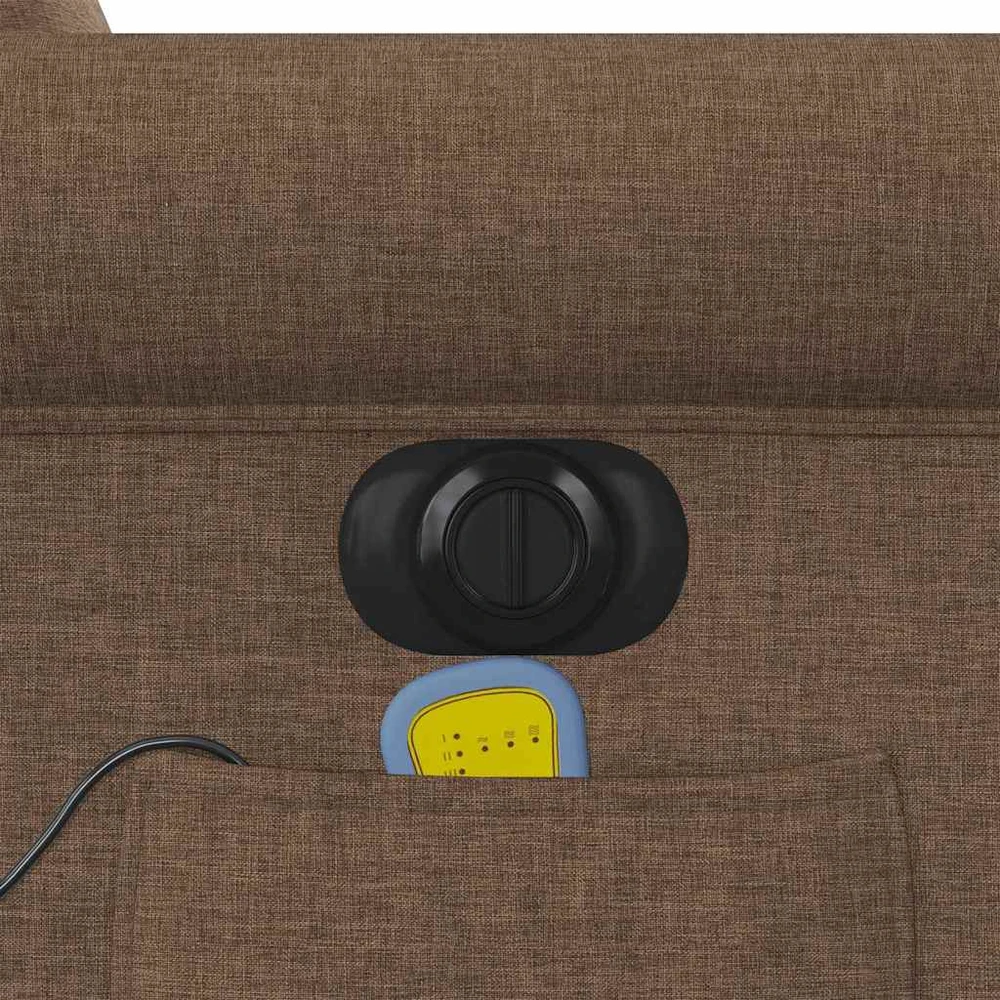 Fotelis Atsistojantis elektrinis masažinis krėslas, rudas, audinys