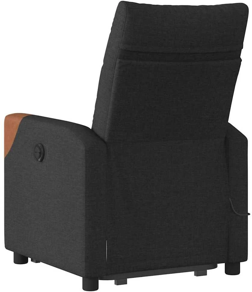 Fotelis Atsistojantis elektrinis masažinis krėslas, juodas, audinys