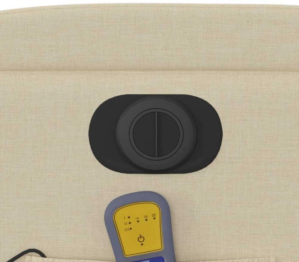 Fotelis Atsistojantis elektrinis masažinis krėslas, kreminis, audinys