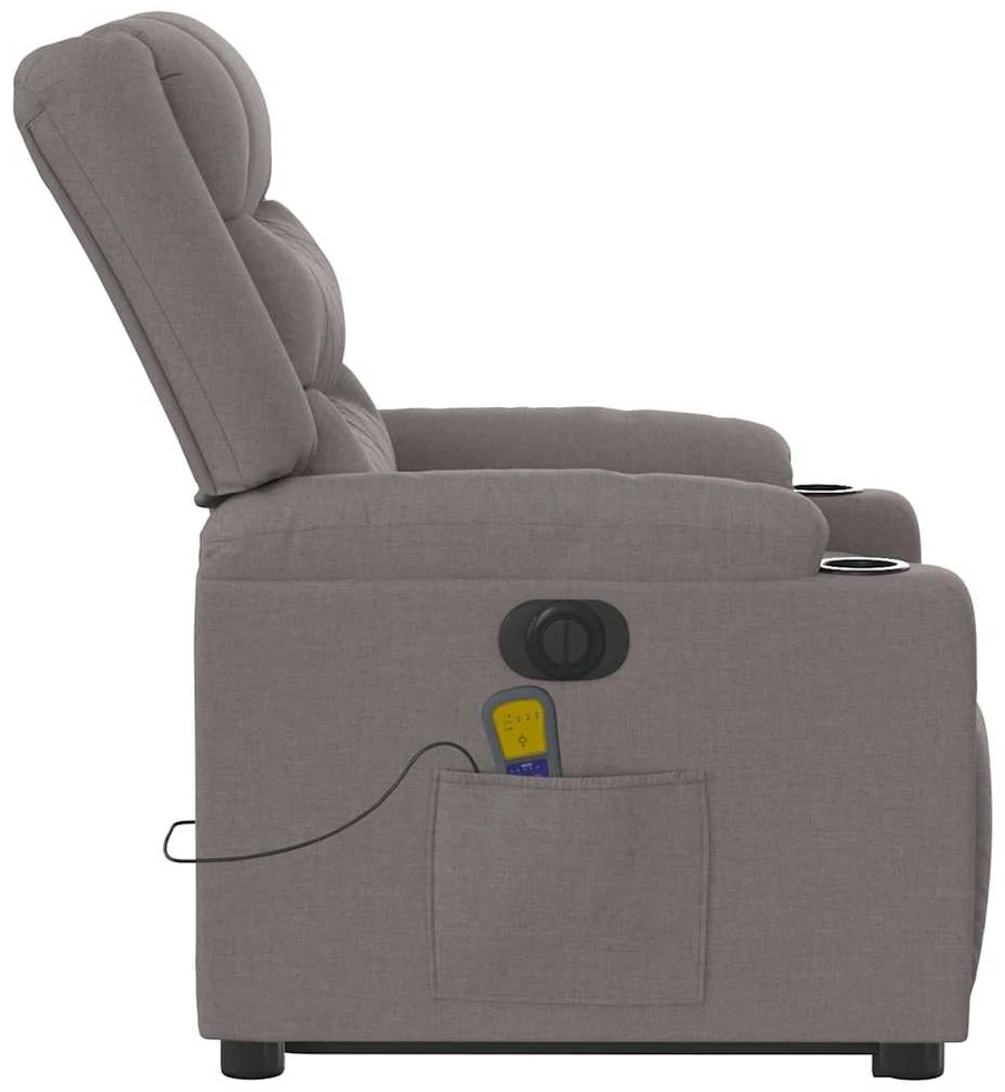 Fotelis Atsistojantis elektrinis masažinis krėslas, taupe, audinys