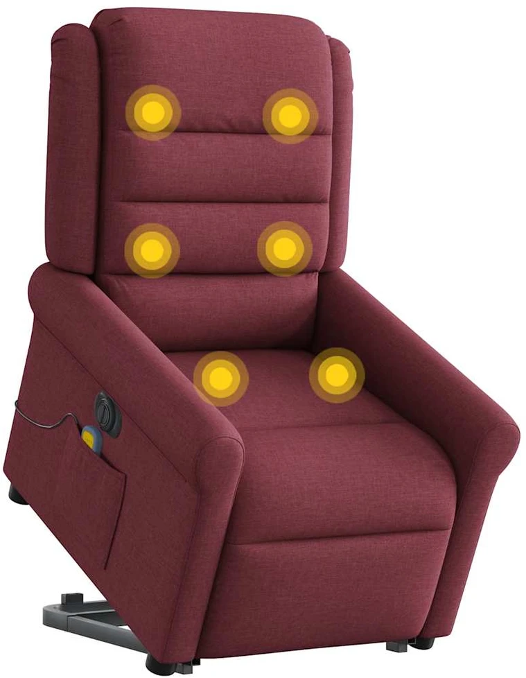 Fotelis Atsistojantis elektrinis masažinis krėslas, vyno, audinys