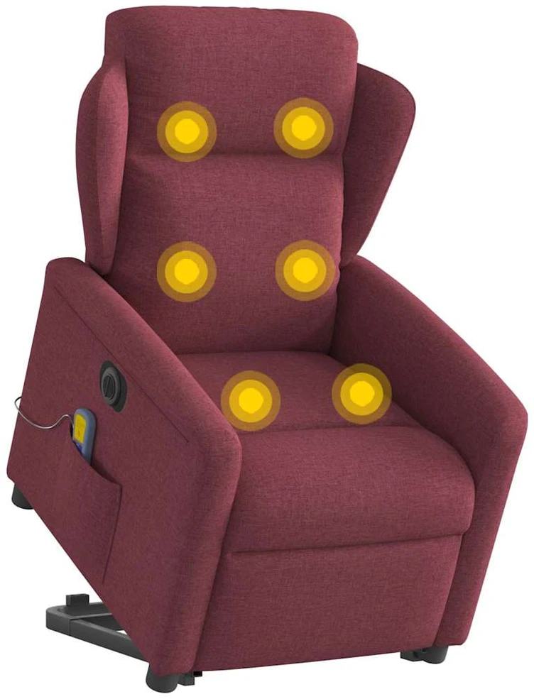 Fotelis Atsistojantis elektrinis masažinis krėslas, vyno, audinys