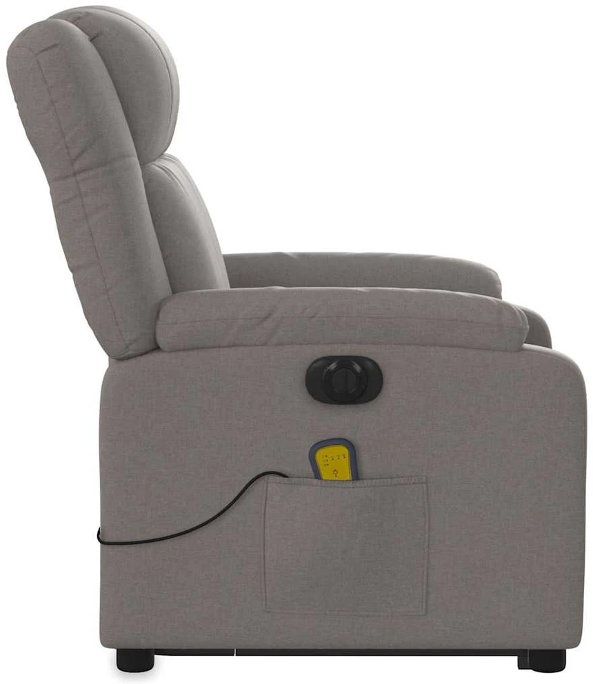 Fotelis Atsistojantis elektrinis masažinis krėslas, taupe, audinys